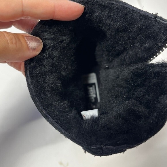 PAJAR Caline Platform Waterproof Leather Booties in Black 39 - Picture 9 of 16